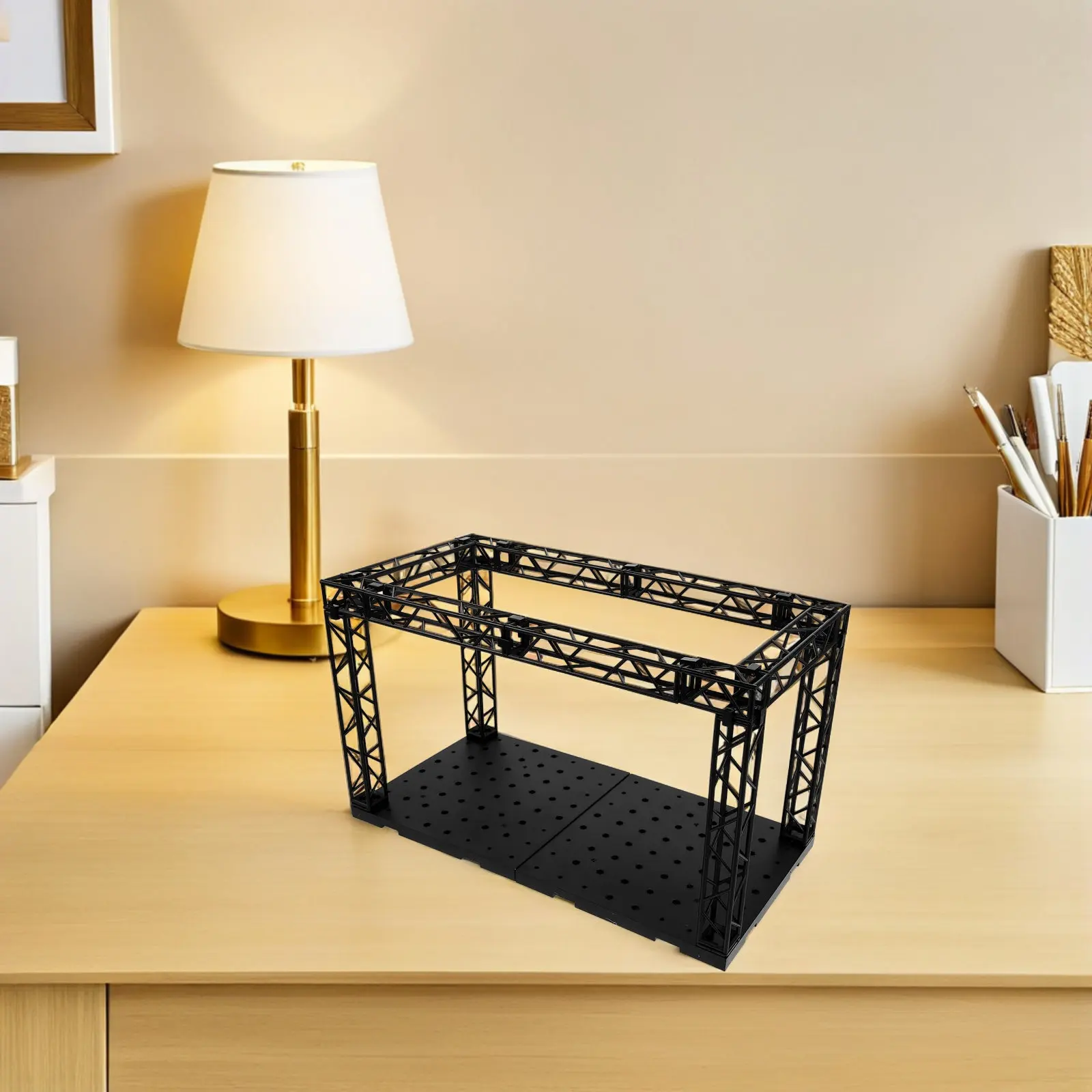 

Figure Display Case Desktop Showcase Box with Stage Platform Diorama Base Modular Assembly for Action Figures Collectibles