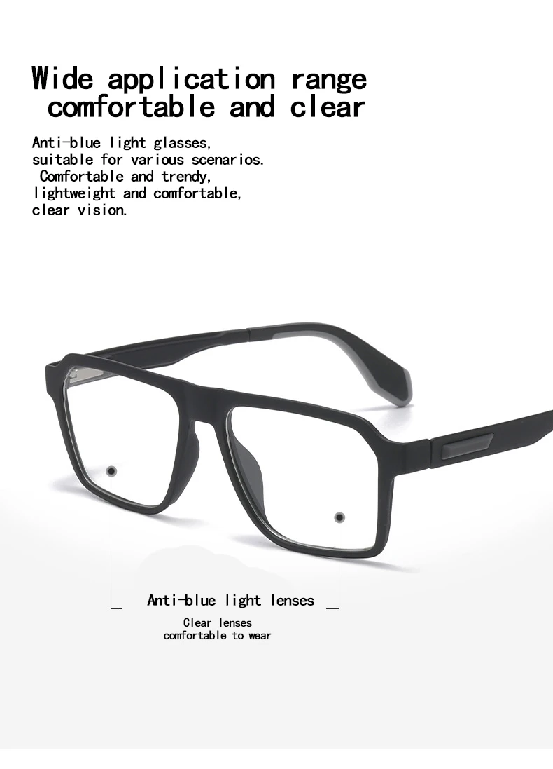 Lichtempfindliche Farbwechselnde Kurzsichtbrille, Rutschfester Brillenrahmen, Blaulichtfilter Kurzsichtbrille 6178 – Detail 6