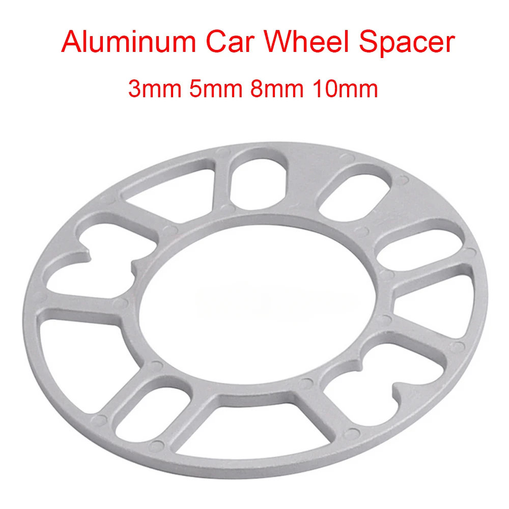 SPEWPRP Universal 3mm 5mm 8mm 10mm Aluminum Car Wheel Spacer Shims Plate Fit 4x100 4x114.3 5x100 5x108 5x114.3 5x120