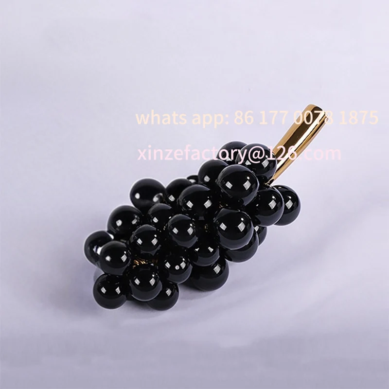 Buquê de uvas de mármore feito à mão personalizável, ornamentos de pedra decorativos para casa, quarto, sala de estar, mesa de café, armário