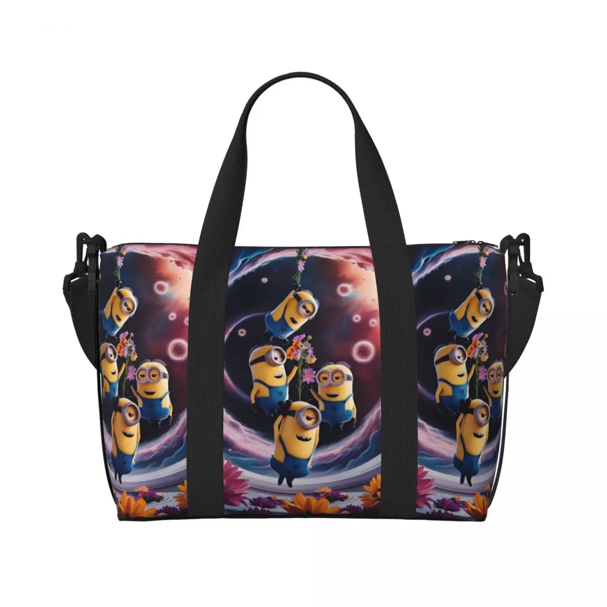

Большая большая сумка M-Minions на заказ, женская сумка-шоппер с героями мультфильмов, пляжная дорожная сумка для спортзала