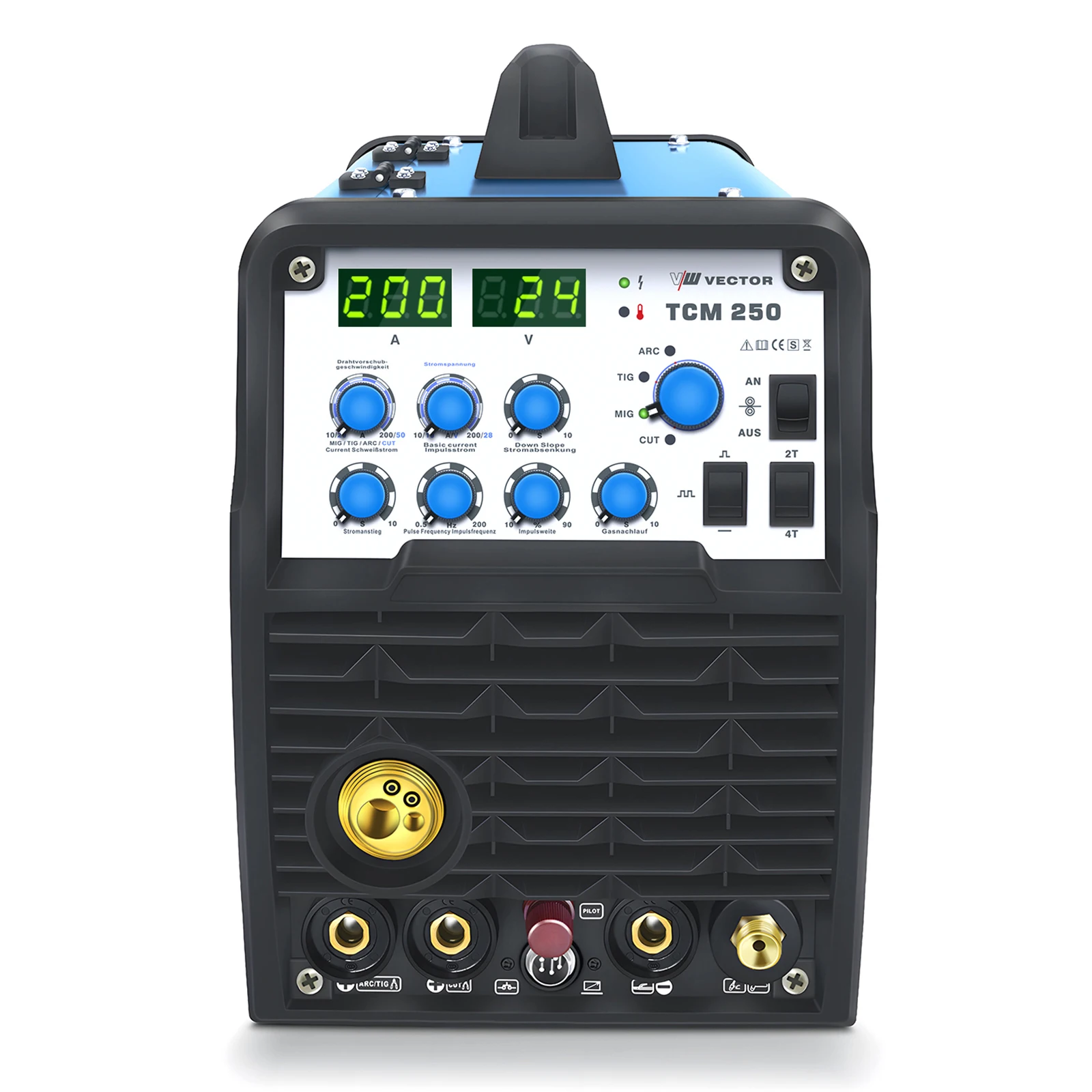 & Vector MIG TIG MMA 6in1 200A Portable Inverter Welding Machine Wire Feeder Gasless 220V Rated Input Used Condition