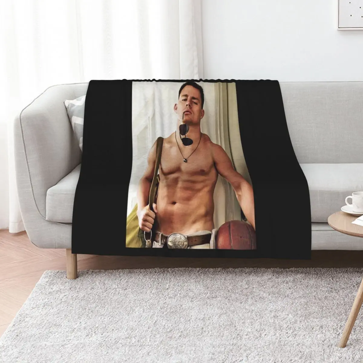 Channing Tatum Throw Blanket Warm Bed linens Sleeping Bag Hair Custom Plaid Blankets