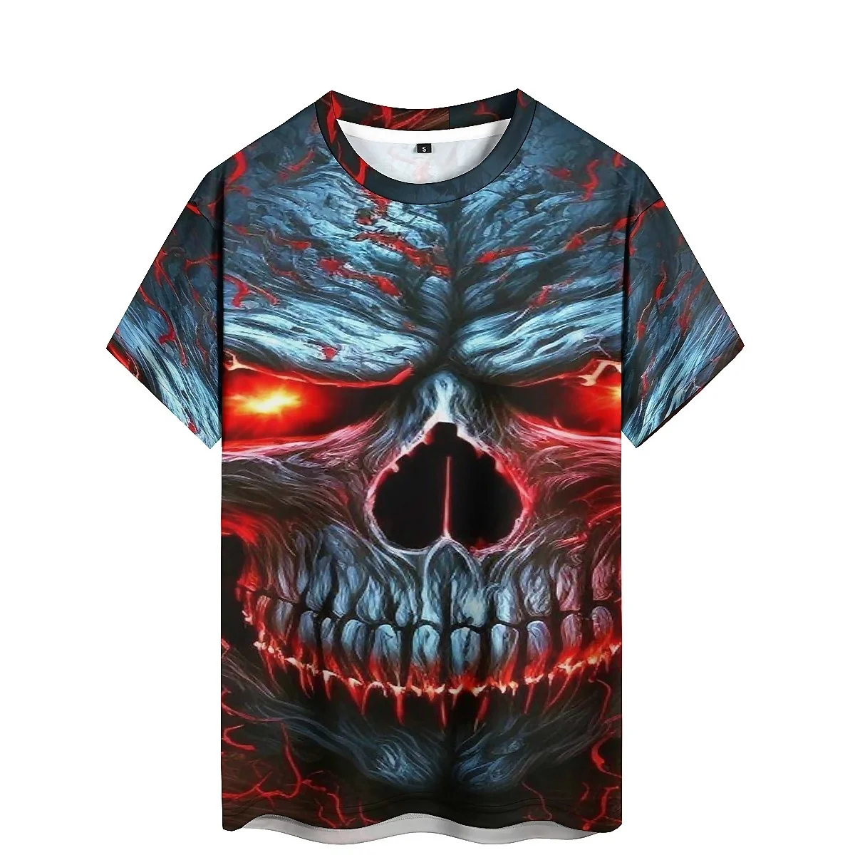 European and American Gothic Style Men's 3D Printed Short Sleeved T-shirt with Innovative Design Suitable for Home Outings, Part