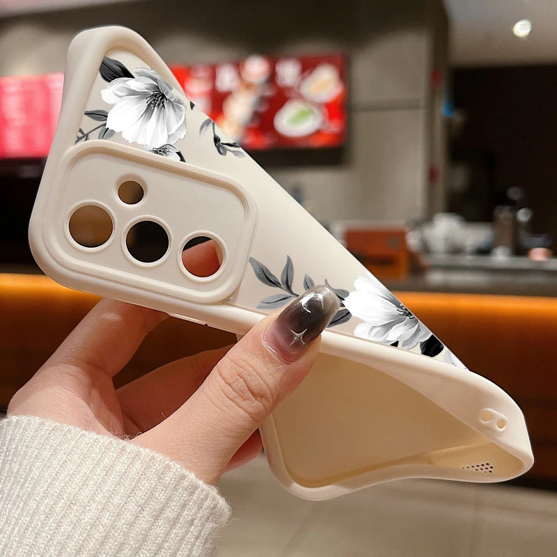 Black-white Flower Case For Samsung Galaxy S25 S24 S23 S22 Ultra S21 S20 FE A14 A15 A16 A25 A26 A34 A35 A36 A54 A55 A56 5G Capa - náhled 6