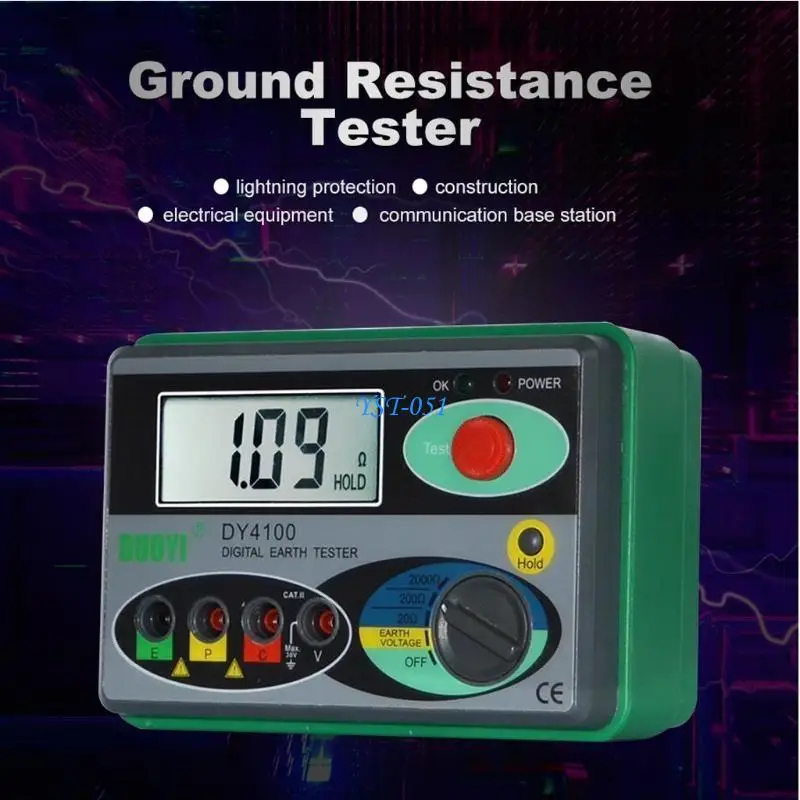 

E15A Digital Earth Ground Resistance Tester Meter 0-2000 Ohm Multifunction Megohmmete