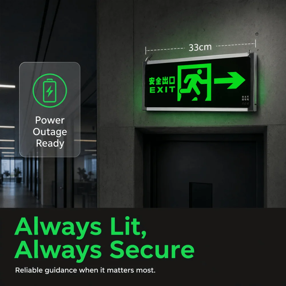 LED Light Emergency Exit Light Hanging Self-illuminated Safety Exit Sign Dual-purpose Green Indicator Warning Lamp Hotel Use