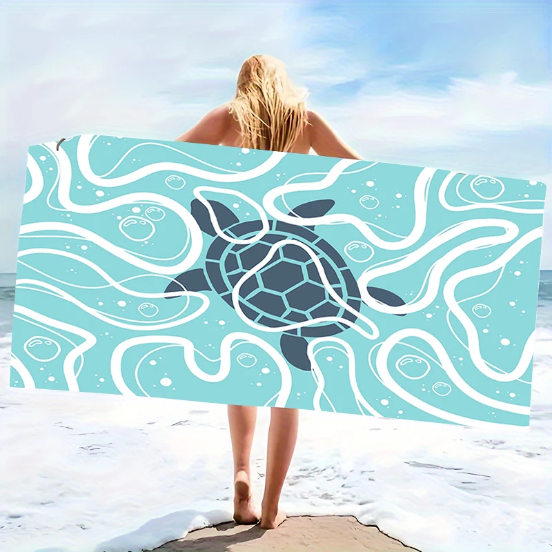 Aerial Ocean Beach Towel Wave White Sand Print Oversized Microfiber Quick Dry Sand Free Summer Vacation Pool Travel Trendy Gift
