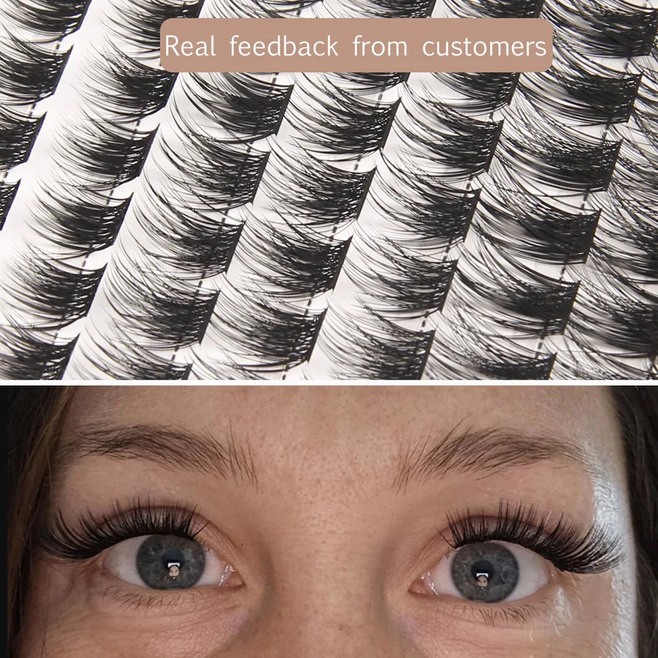 Racimos de pestañas individuales, 72 piezas, extensiones de pestañas postizas DIY, esponjosas, mezcla de 10-16mm 2
