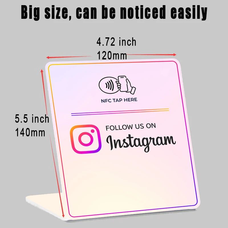 Instagram NFC Stand Display Table Display NFC Card Stand for Increasing Your Follows