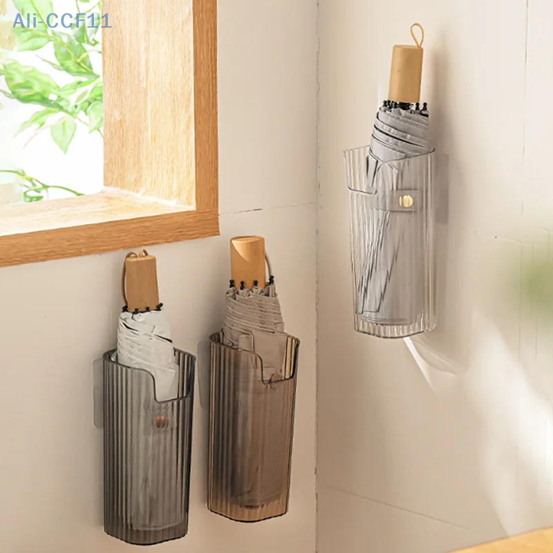 1/3PCS Punch-free Wall-mounted Umbrella Storage Rack Door Umbrella Storage Bucket Plastic Bag Storage Bucket Storage Box