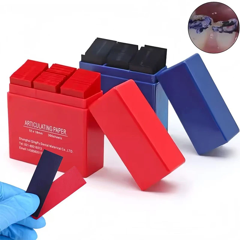 

300Pcs/Box Dental Articulating Paper Bite Strips Oral Teeth Whitening Ortho Articulation Paper Dentistry Instrument Materials