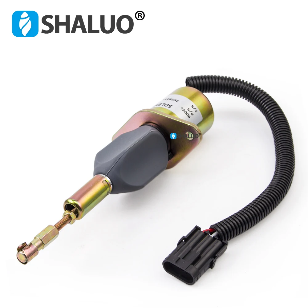 New DC12V 24V 3928161 Genset Engine Fuel Shutdown Stop Solenoid Valve Flameout Fuel Cutting Valve Control Switch Generator Parts