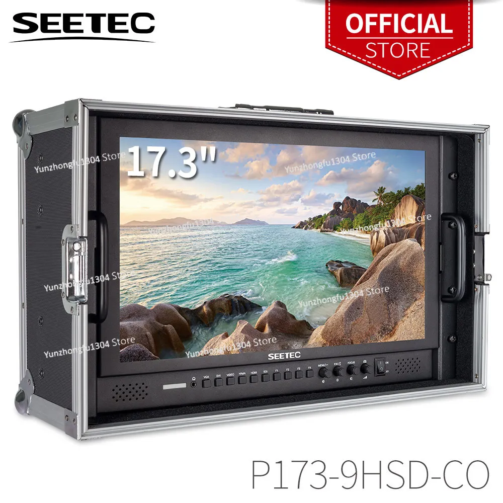 Seetec P173-9HSD-CO 17.3 Inch IPS 3G-SDI HDMI Broadcast Monitor with AV YPbPr Carry-on LCD Director Monitor with Suitcase