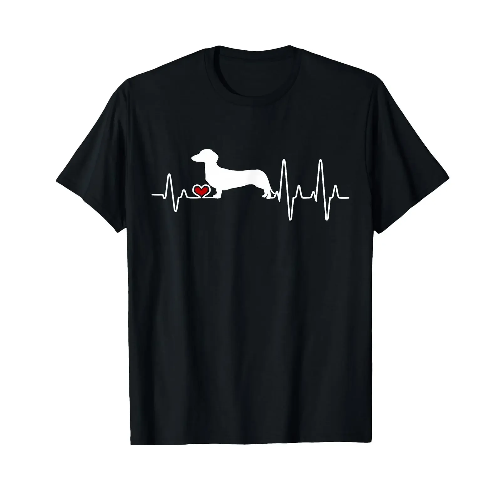 Dachshund Dog Heartbeat Pulse T Shirt vintage Washed Stretched homme Unisex designer clothes graphic Comfortable Stylish