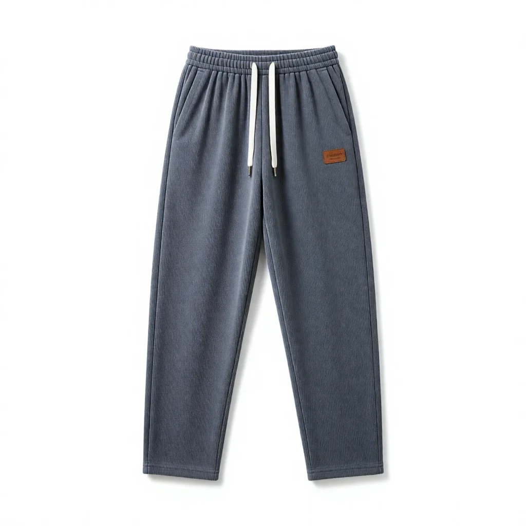 Men Casual Pants Corduroy Trousers Loose Fit Baggy Pants Straight Sweatpants Spring Summer Thin Drawstring Outdoor Streetwear