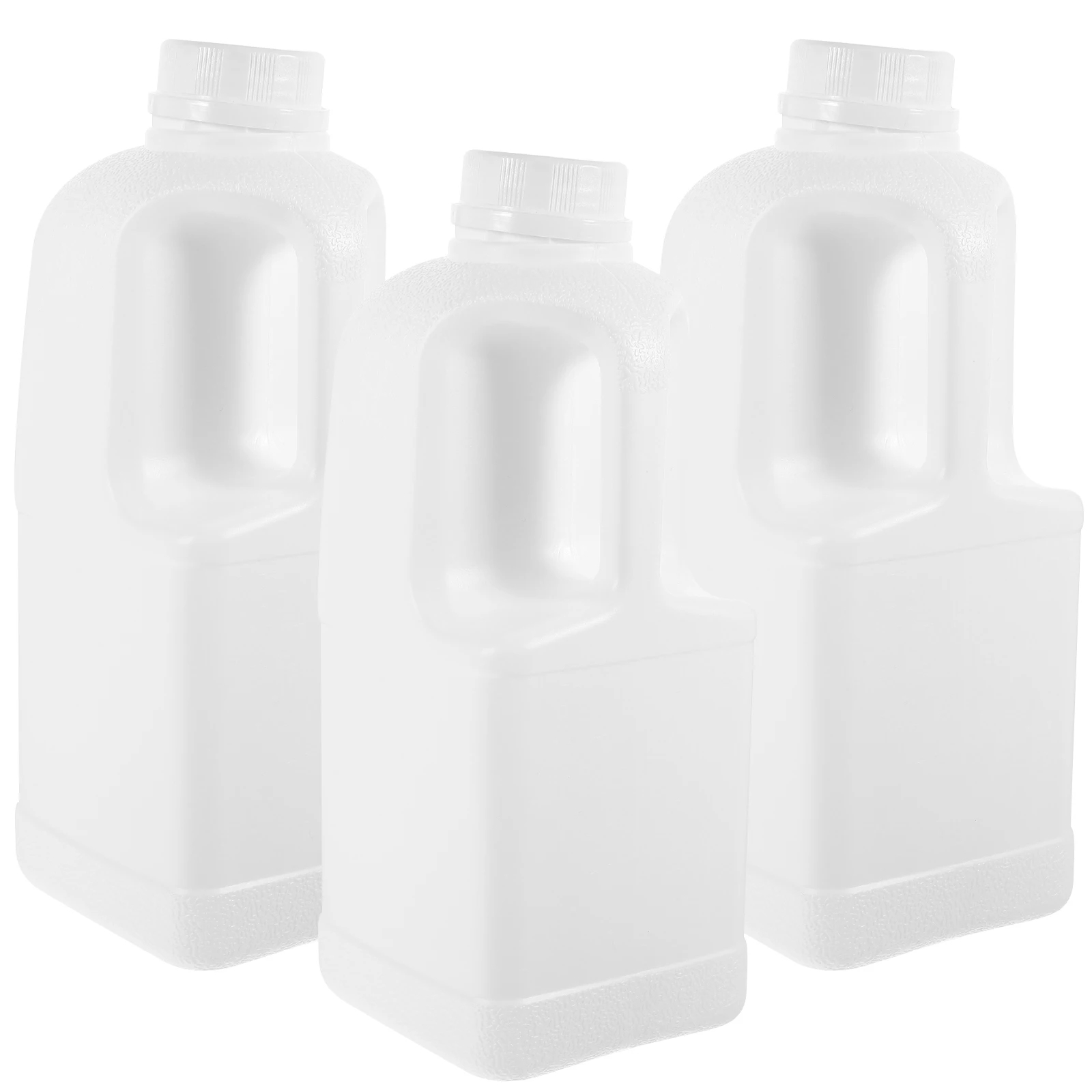 

3 Pcs 2L Food Plastic Containers Square Handle Milk Jug Reusable Safe Eco Friendly Storage Bottle Gallon Containers