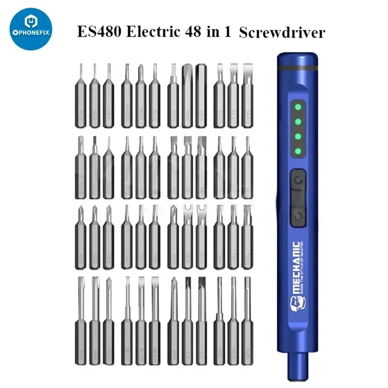 Mechanic ES480 48-In-1 Electric Screwdriver Multi-function Opening Tool for Mobile Phone Disassembly Repair Teardown Kit Set