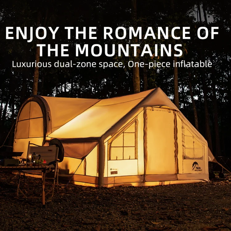 رائجة البيع في الهواء الطلق الأسرة التخييم خيمة هوائية كبيرة مقاوم للماء نفخ منزل للعائلات للمغامرات في الهواء الطلق #2