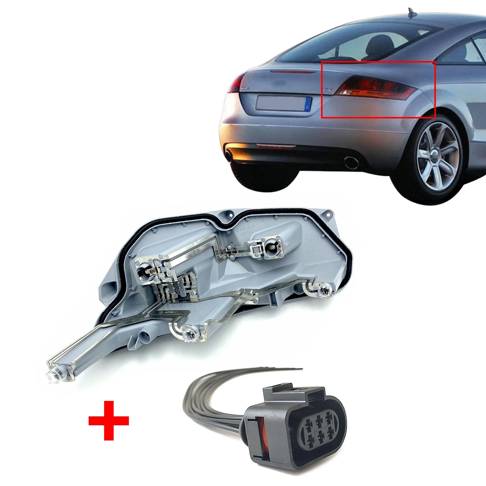 

ForFor Audi TT 8J MK2 2006-14 Right Rear O/S Tail Light Bulb Holder & Prewired Plug Harness 8J0945258A 1J0973733 Car Accessories