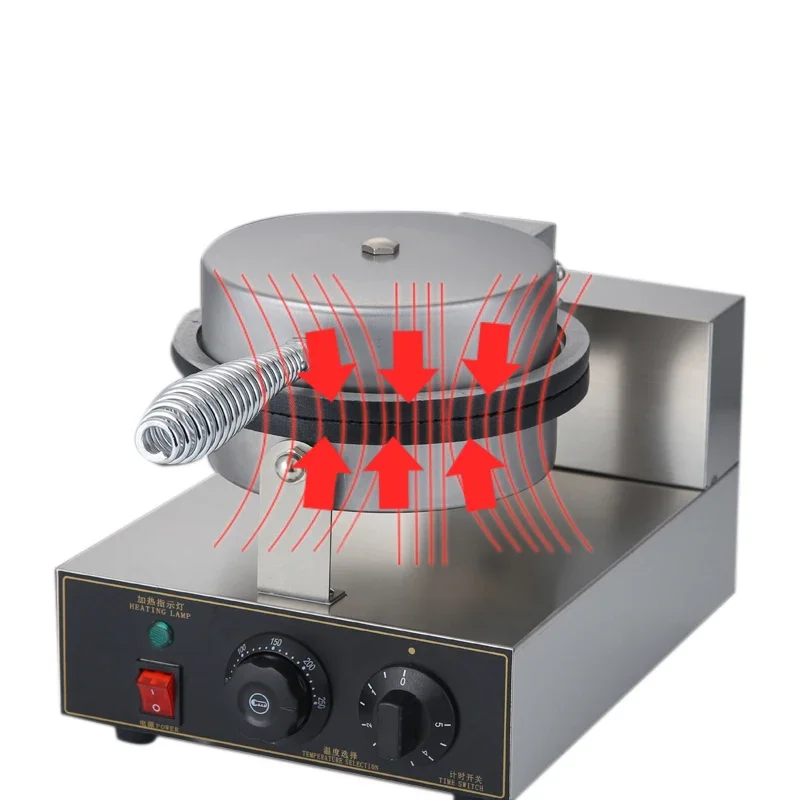 For 220V Electric Egg Roll Machine DIY Roll Bread Maker Crispy Omelet Mold 1200W Commercial Waffle Pancake Machinery Pie Frying