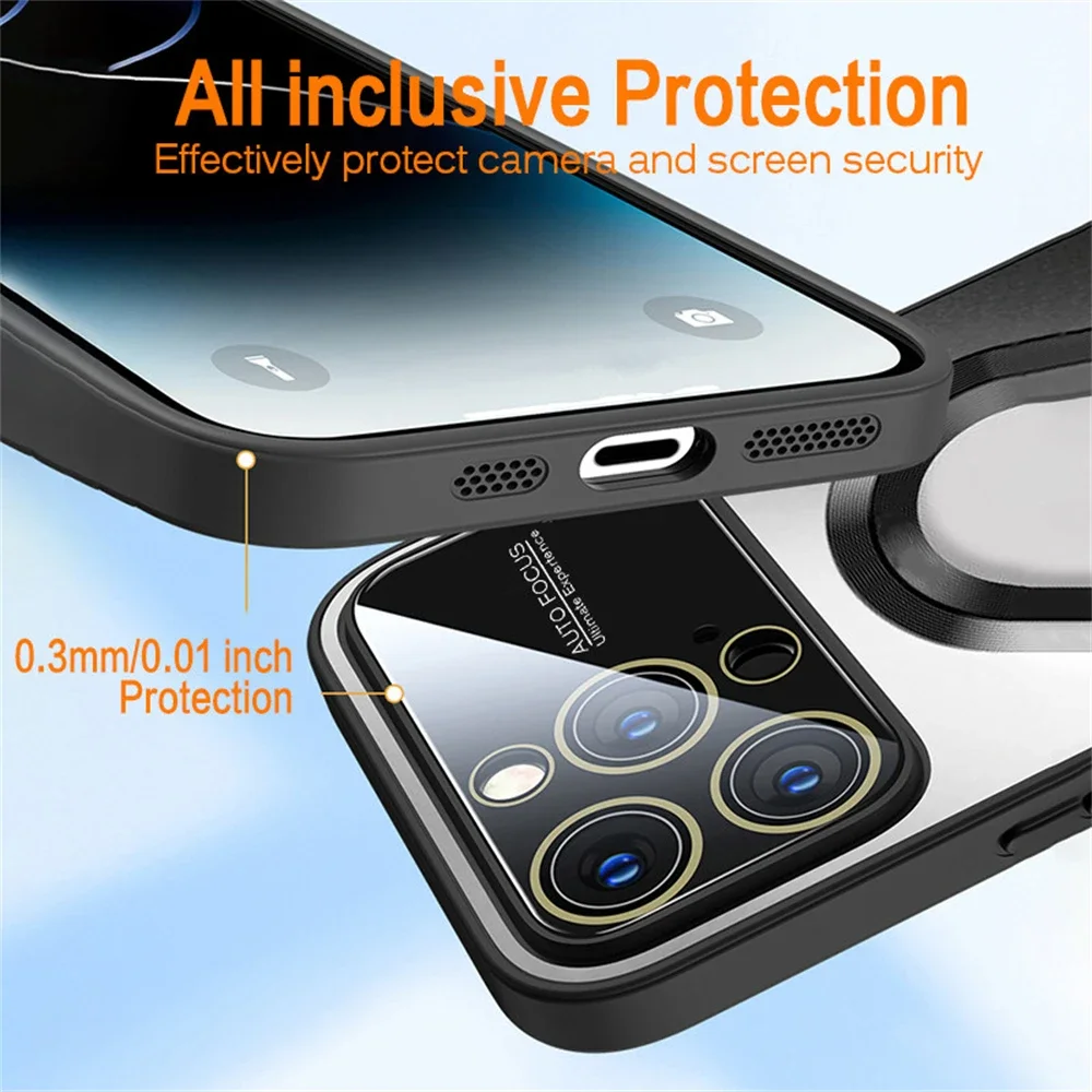 Bumper Matte Magnetic For Magsafe Wireless Charge Cases For iPhone 15 14 13 12 15 Pro Max Plus Camera Lens Protector Phone Cover