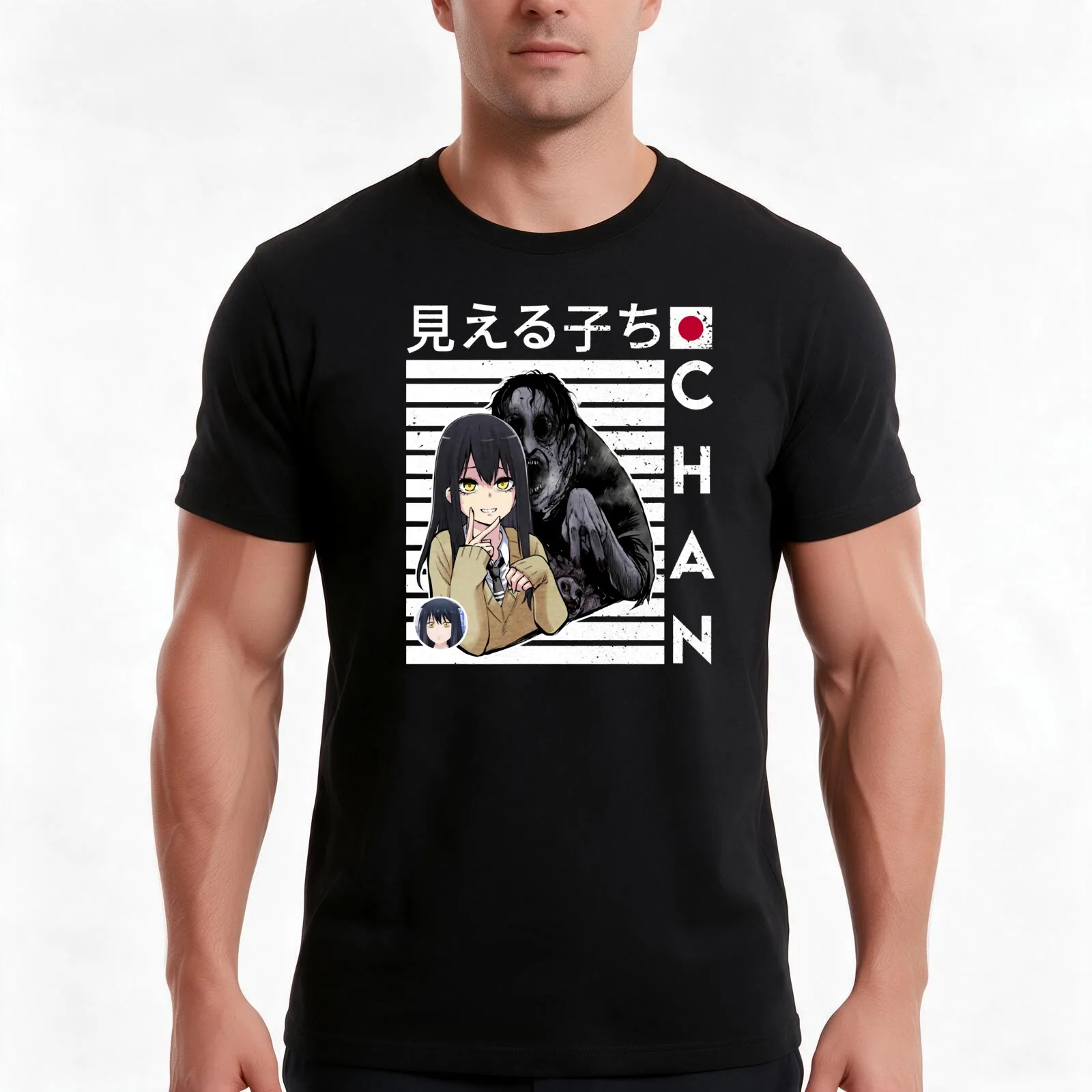 Mieruko chan-miko yotsuya Classic Copy T-Shirt Summer Casual Cotton Tee Oversized Streetwear Tops Vintage Graphic Print