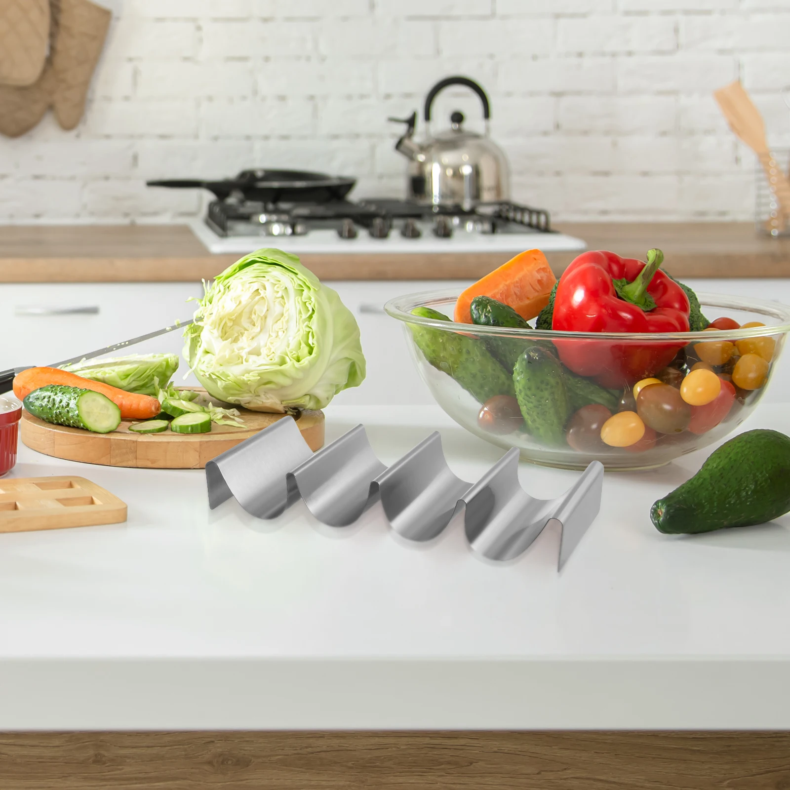 

Stainless Steel Pancake Holder Metal Tacos Prep Holders Reusable Compact Storage Suitable Home