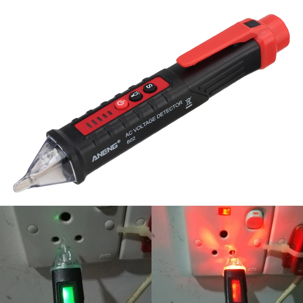 Tester czujnika prądu czułość regulowany miernik Tester Pen 12-1000V AC/DC detektory napięcia VC1010 cyfrowy inteligentny bezdotykowy