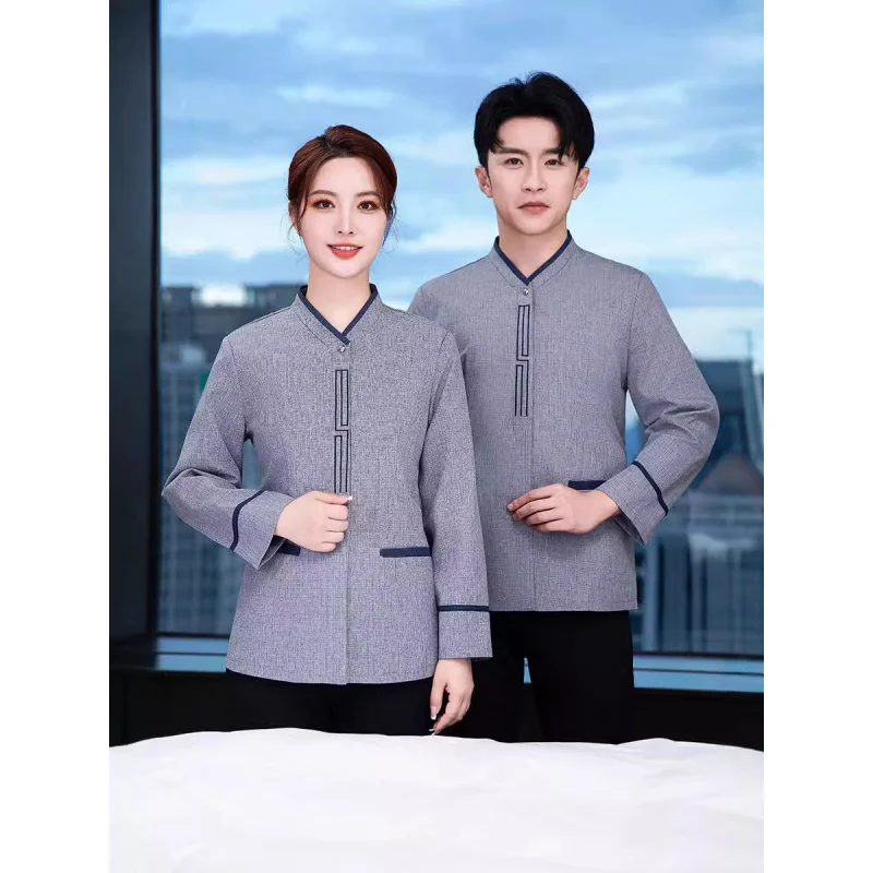 High-End Property Housekeeping Cleaning Work Clothes Long Sleeve Hotel Hotel Room Service Dress Cleaner Aunt Autumn and Winter S