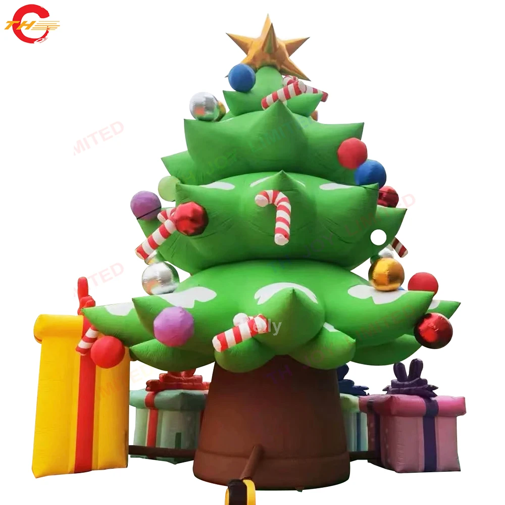 Fast Shipping 10mH Giant Inflatable Christmas Tree with Gift Boxs Xmas Decoration Ground Balloon