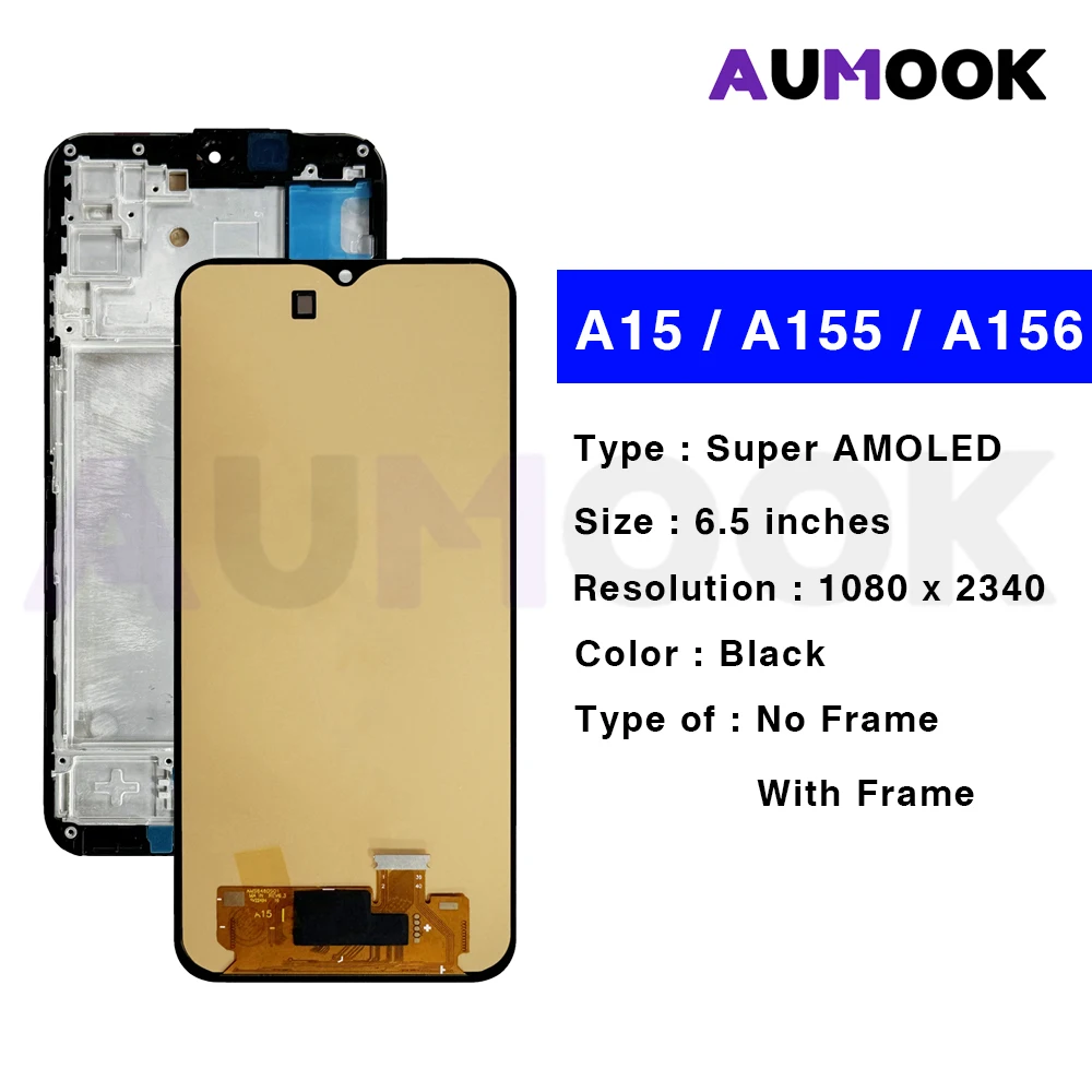 6.74" AMOLED for Samsung A15 5G LCD Display Touch Screen Digiziter Assembly Pantalla For Samsung A15 A155F A155M With Frame LCD image 2