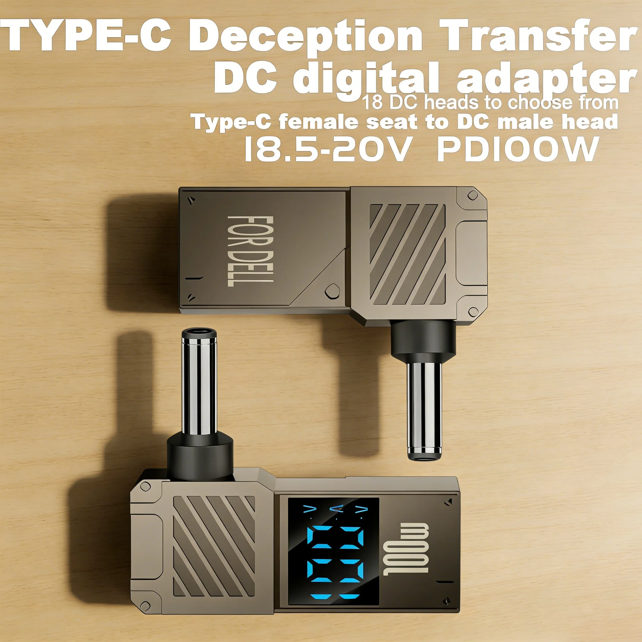 PD100W Type-C to DC Plug Converter USB C to DC Laptop Charging Adapter Power Charger Connector Tip for Lenovo Thinkplus HP DELL