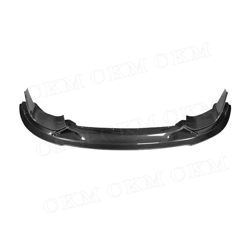 3 4 Serises Carbon Fiber Front Lip Spoiler with Splitters for BMW F80 M3 F82 F83 M4 2014-2017 R Style Head Bumper Chin Shovel