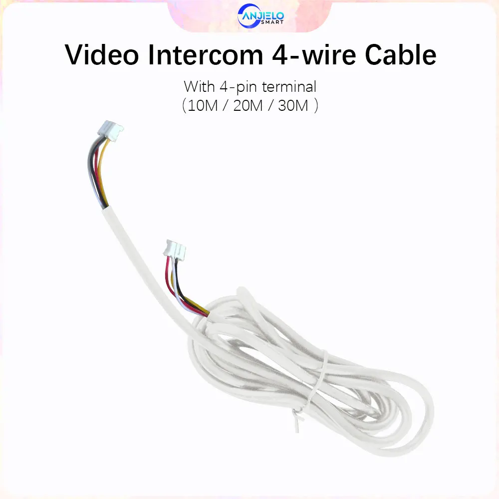 4-wire Video Intercom System Cable with 4-pin Terminal 10M 20M 30M