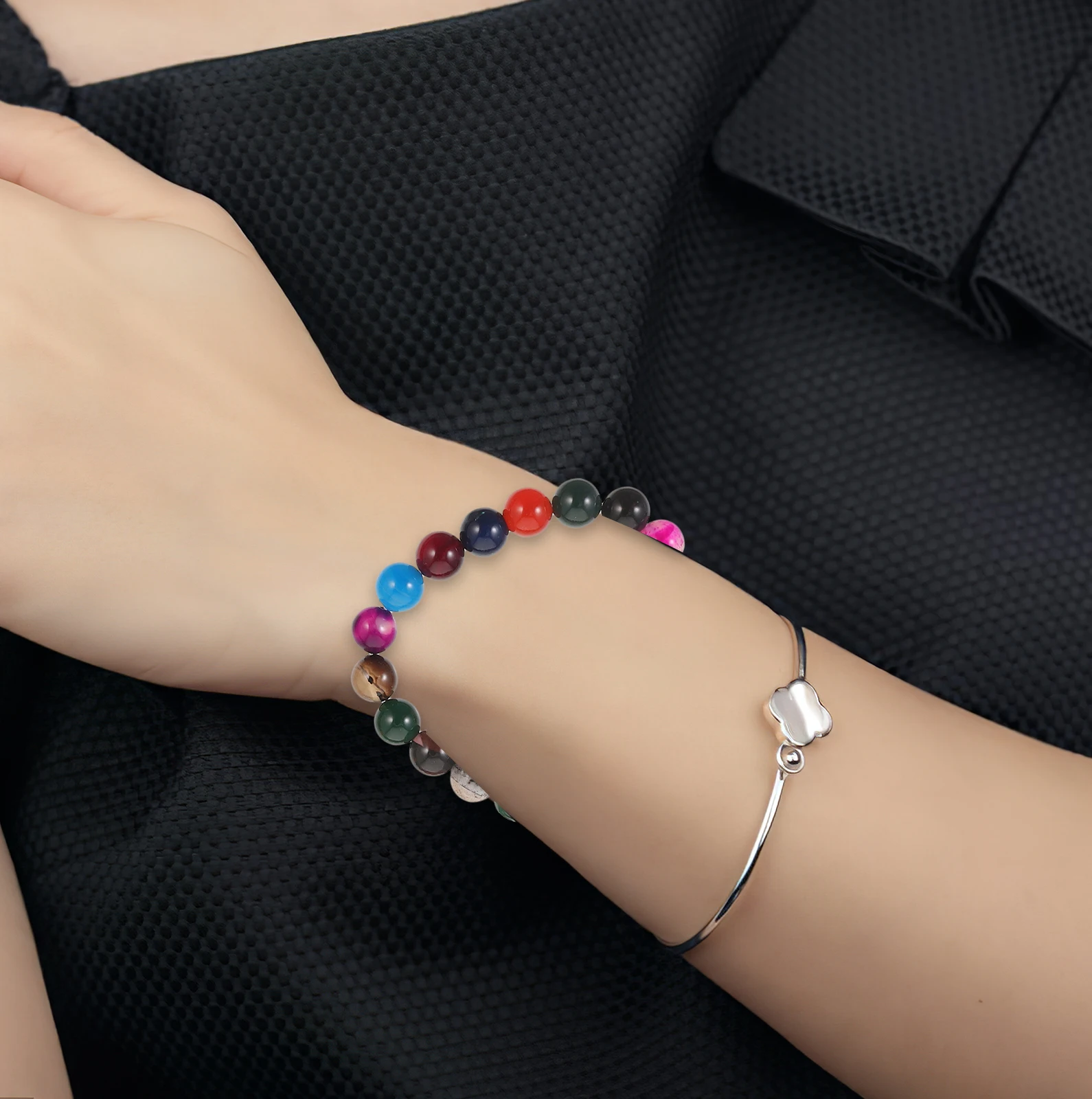 2 سلاسل العقيق سوار الخرز والمجوهرات الزخرفية الحجر الطبيعي Diy بها بنفسك صغيرة لصنع الأساور