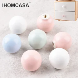IHOMCASA Ceramic Furniture handle Cabinet Knobs Ceramic Round Drawer Knob Wardrobe Door Handles And Hook Wall Hook