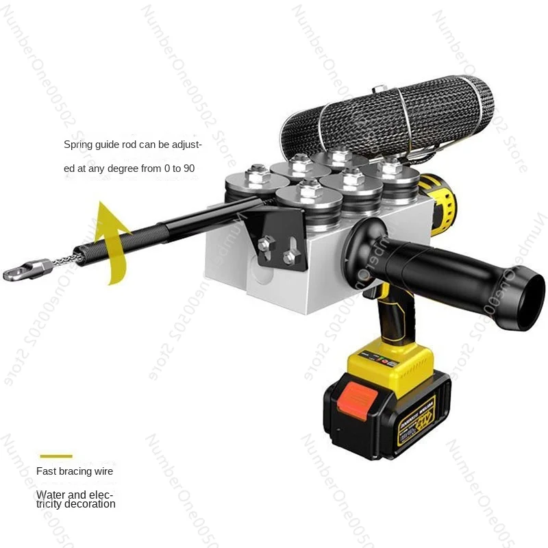 40m/Min Lithium Battery Threading Machine Automatic Electrician Electrician Steel Wire Concealed Wire Pull Wire Tools