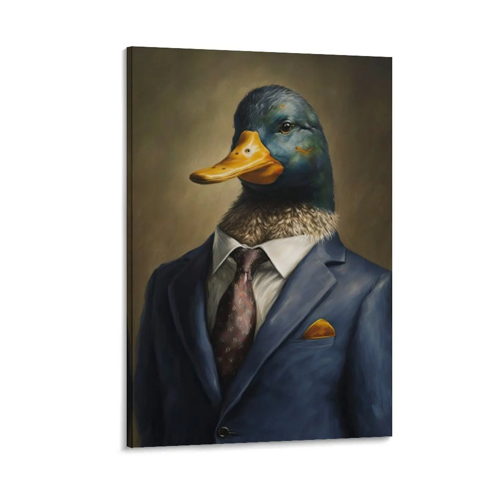 

Duck In a Suit Canvas Painting wall frame for living room room decoration accessories wall decoration painting