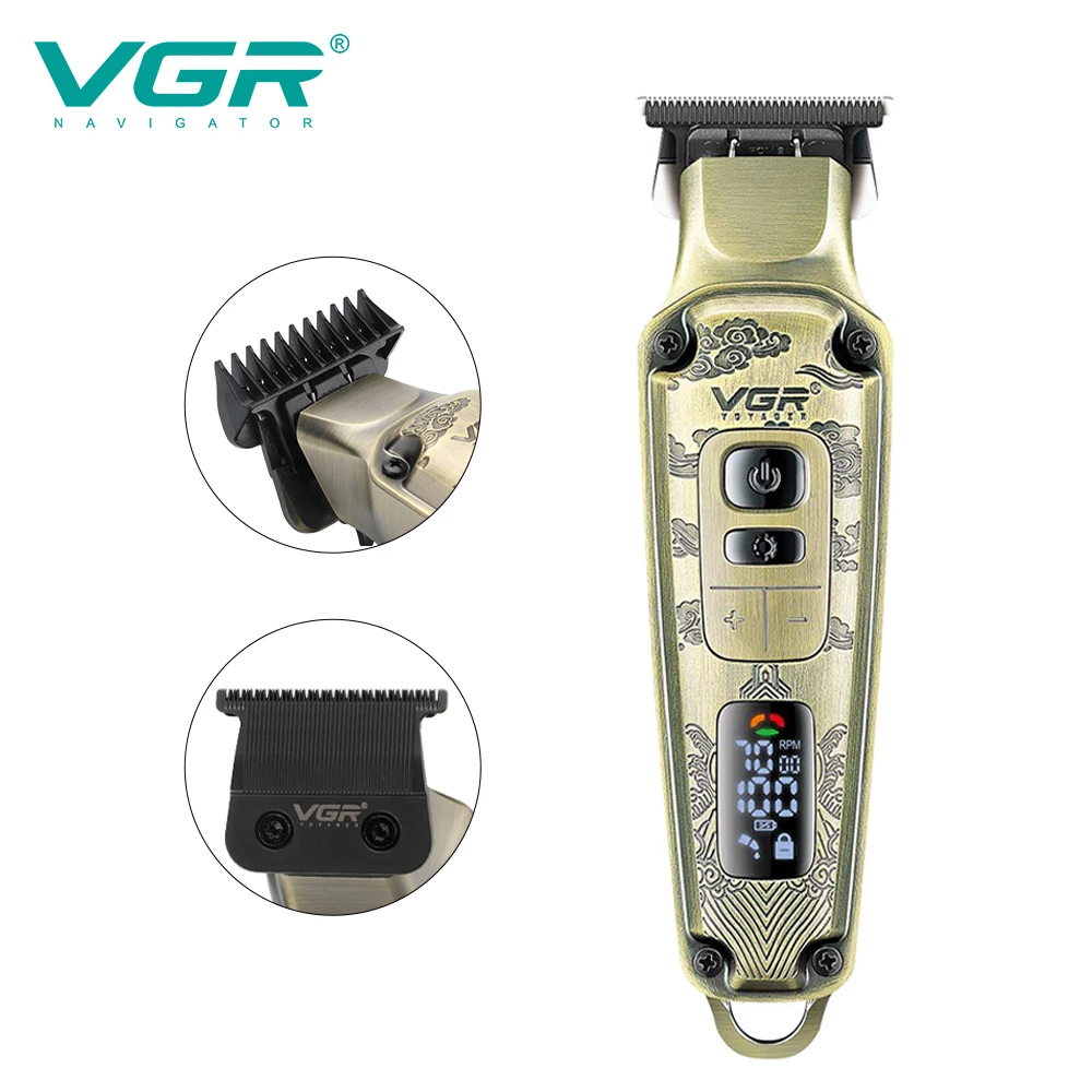 VGR 901 Hair Clipper Rechargeable Portable Professional Adjustable Personal Care Barber Trimmer For Men Salon USB LCD VGR V901