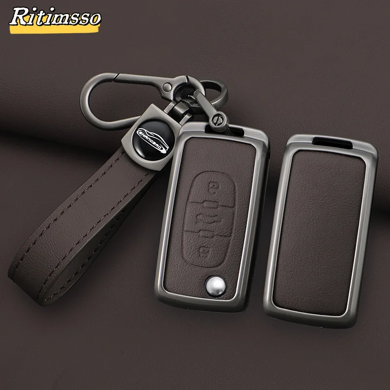 Fashion Alloy Car Flip Key Case Cover Shell Fob for Peugeot 107 207 307 308 407 607 3008 5008 for Citroen Xsara Picasso C5 C6 C8