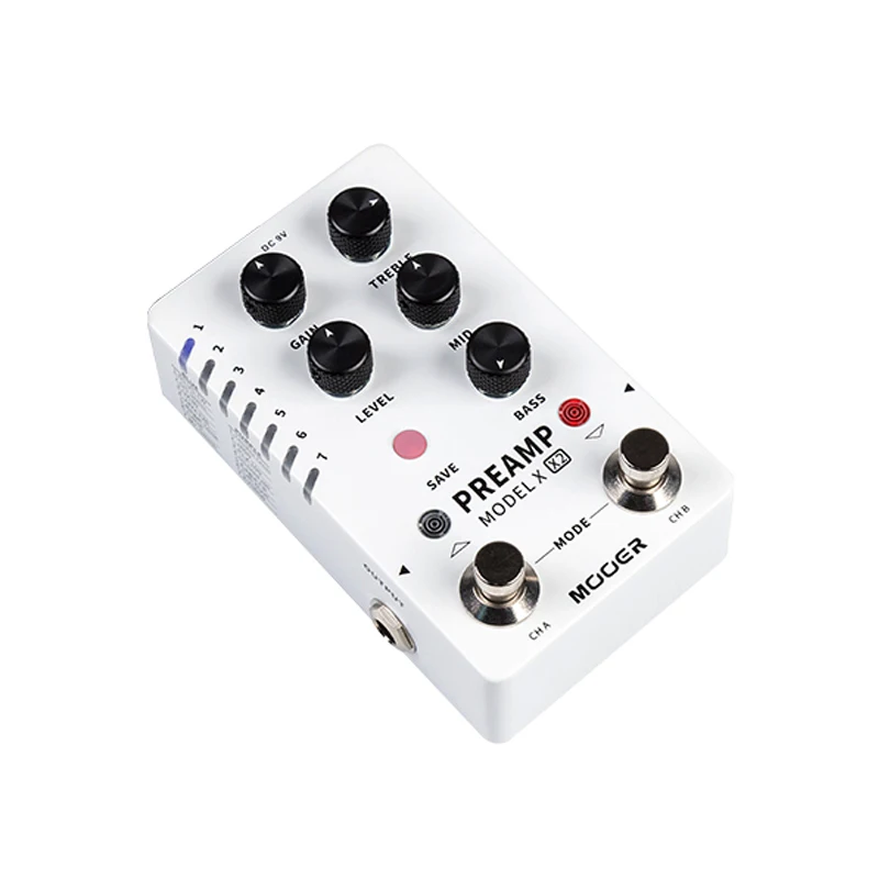 Mooer PREAMP MODEL X X2 Preamp Pedal, Digital Guitar Effects, 14 Preset Built-in Cabinet Simulation, Power Adapter