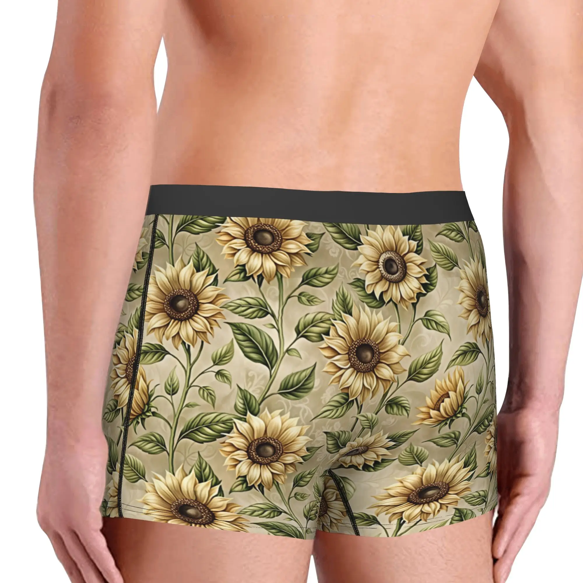 Luxury High 3D Floral Boxer Shorts For Men 3D Printed Fashion Trend 3D Flowers Underwear Panties Briefs Stretch Underpants