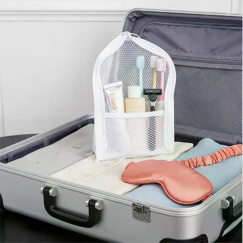Vertical Large Capacity Waterproof PVC Zipper Cosmetic Bag Portable Travel Toiletry Toothbrush Sundries Storage