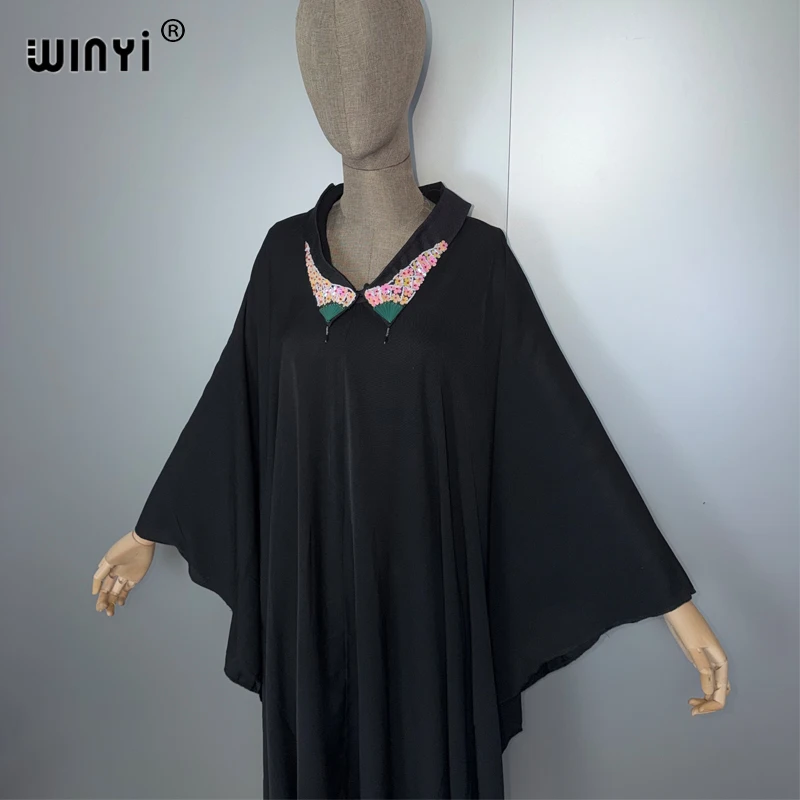 ウィンイー ムスリム女性用ロングダウンカフタンパーティードレス 中東女性用ゆったりホリデーアバヤ ドバイ高級カフタン