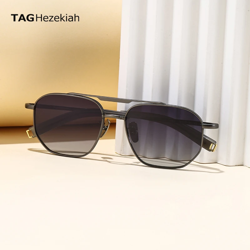 

﻿ TAG Hezekiah 2025 мужские эллиптические поляризационные солнцезащитные очки из титанового сплава, прочная модная защита глаз 50003