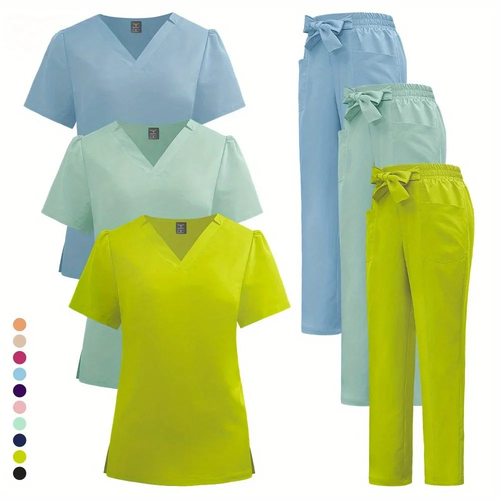 

Hospital Uniforms Non-sticky Hair Pet Grooming Veterinary Workwear Nursing Scrubs Suits Women Clothes