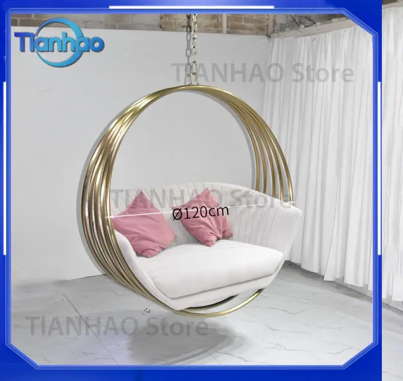 Swing Hammock Chair for Outdoor Bedroom Living Room Balcony Indoor Leisure Hanging Chair Stainless Steel Sofa Seat