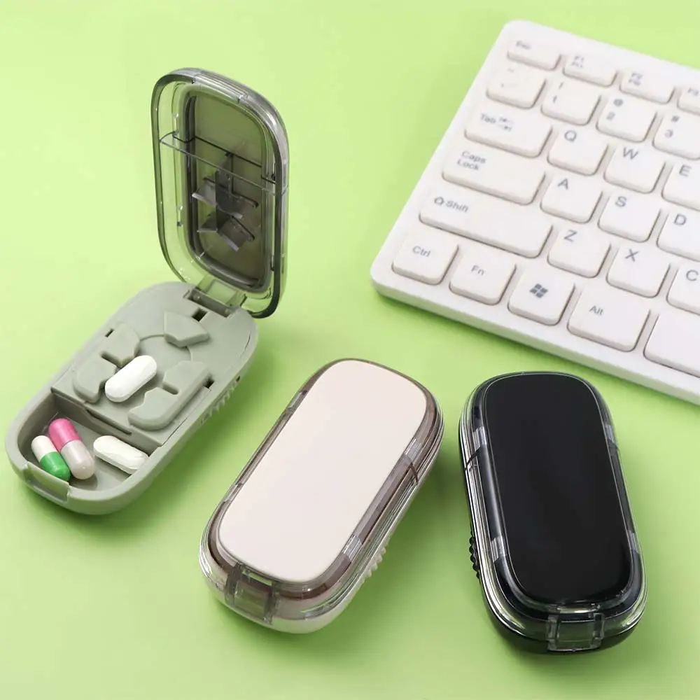 

2/3/4-in-1 Pill Cutter Box Adjustable Food Grade Pill Storage Box Precise Cutting Dustproof Drug Divider Case
