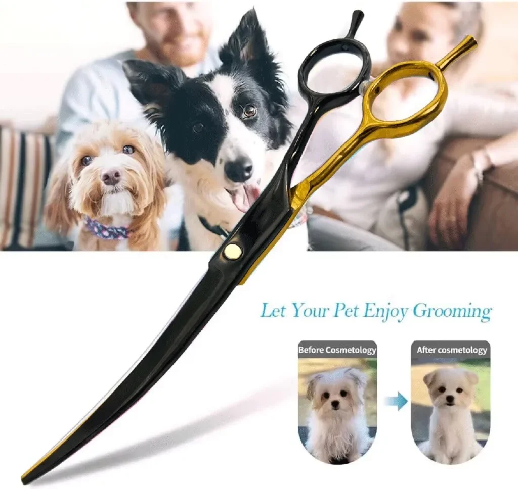 Pet Grooming Scissors   7inch Right and Left Hand Curved Scissors  Dog Grooming Dog groomer set Tijera curva zurda fenice Tijera